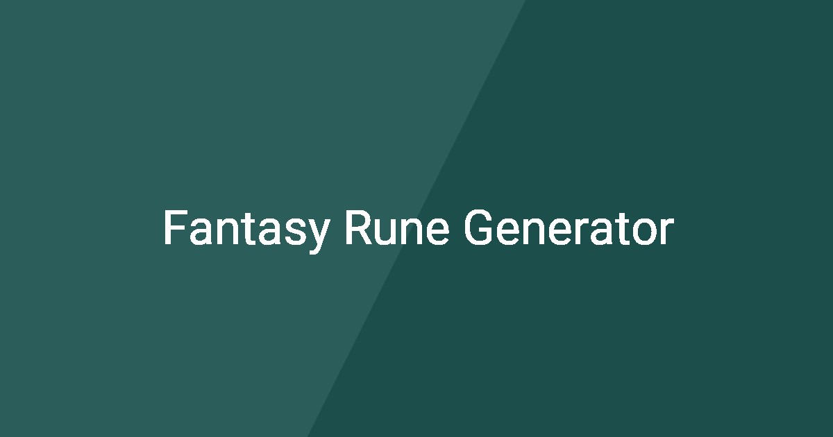 Fantasy Rune Generator - Dragon Name Generator