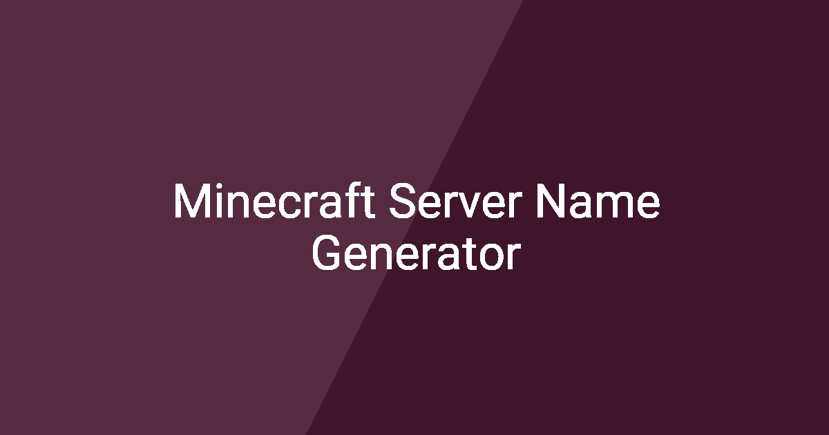 Minecraft Server Name Generator - Dragon Name Generator