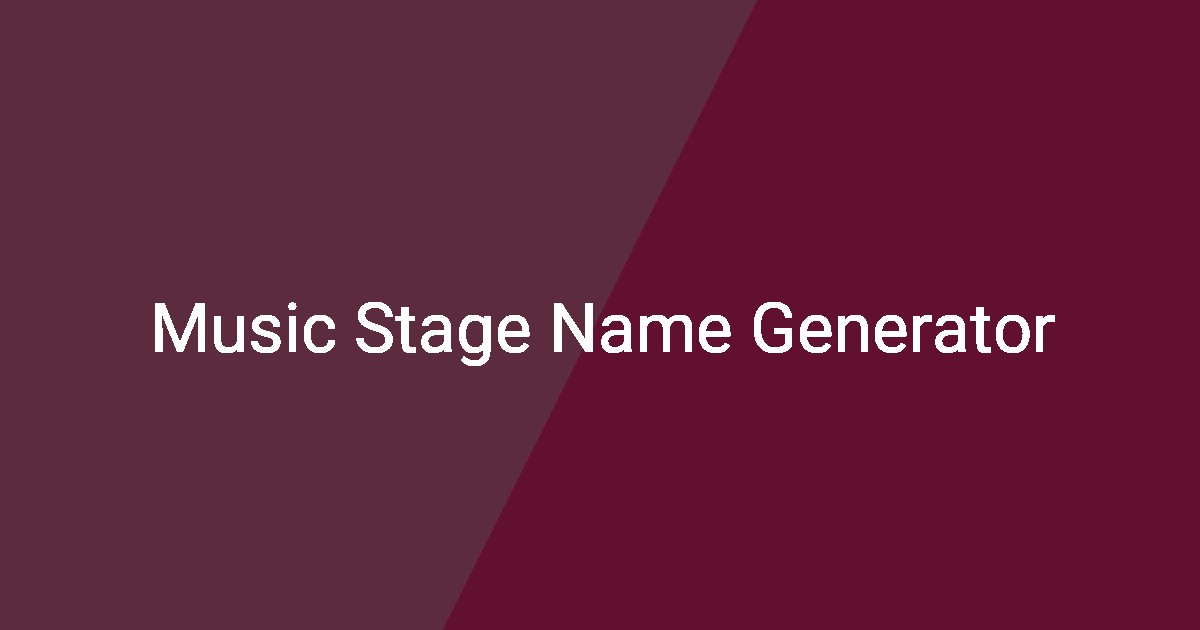 Music Stage Name Generator - Dragon Name Generator